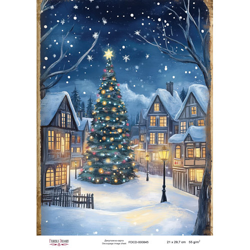 Декупажная карта Рождественская сказка №000845, 21см x 29,7см