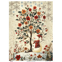 Декупажная карта Рождественское дерево, №0878, 29,7x42см