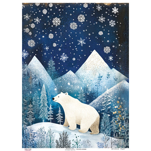 Декупажная карта Полярный медведь, №0899, 29,7x42см