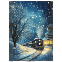 Декупажная карта Рождественский экспресс, №0900, 29,7x42см