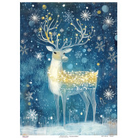 Декупажна картка Олень у нічному лісі, №0901, 29,7×42 см Декупажна картка Олень у нічному лісі, №0901, 29,7×42 см