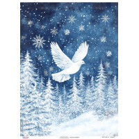 Декупажна картка Біла пташка, №0904, 29,7×42 см  