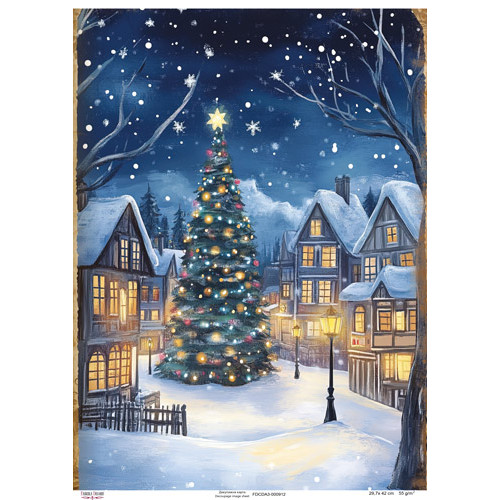 Декупажная карта Рождественская ёлка, №0912, 29,7x42см