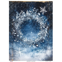 Декупажна картка Різдвяний вінок, №0916, 29,7×42 см  