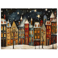 Декупажная карта Уютные домики-1, №0918, 29,7x42см