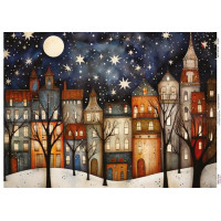 Декупажна картка Затишні будиночки-2, №0919, 29,7×42 см  