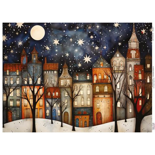 Декупажная карта Уютные домики-2, №0919, 29,7x42см