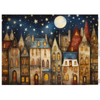 Декупажна картка Затишні будиночки-3, №0920, 29,7×42 см  