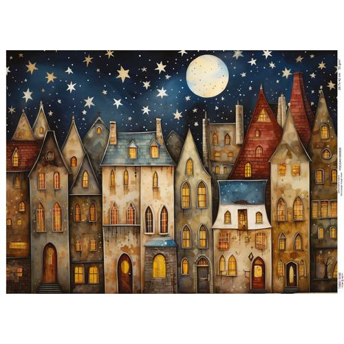 Декупажная карта Уютные домики-3, №0920, 29,7x42см