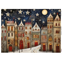 Декупажна картка Затишні будиночки-4, №0921, 29,7×42 см  