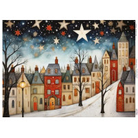 Декупажная карта Уютные домики-5, №0922, 29,7x42см Декупажная карта Уютные домики-5, №0922, 29,7x42см