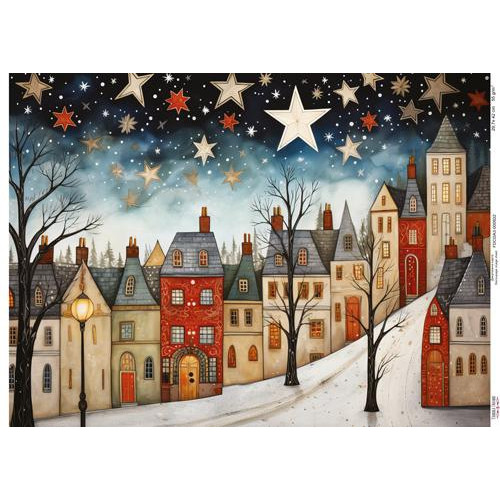 Декупажная карта Уютные домики-5, №0922, 29,7x42см