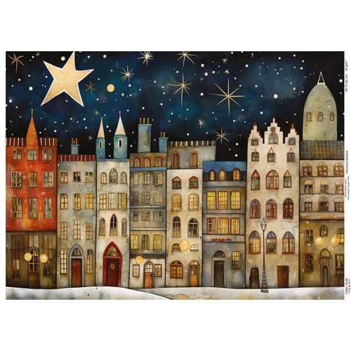 Декупажная карта Уютные домики-6, №0923, 29,7x42см