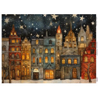 Декупажна картка Затишні будиночки-7, №0924, 29,7×42 см  