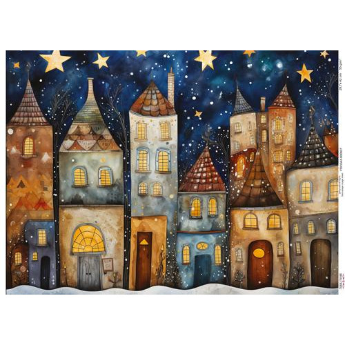 Декупажная карта Уютные домики-10, №0927, 29,7x42см