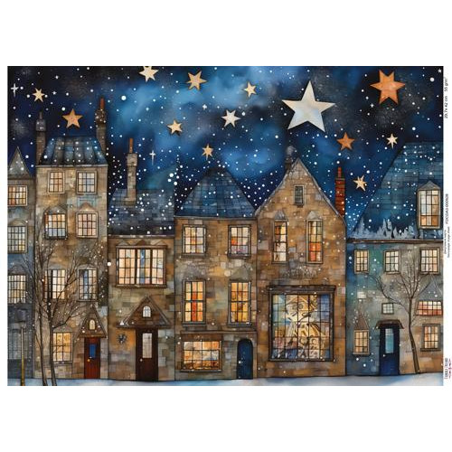 Декупажная карта Уютные домики-11, №0928, 29,7x42см