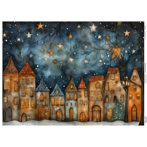 Декупажная карта Уютные домики-12, №0929, 29,7x42см