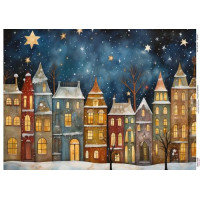 Декупажна картка Затишні будиночки-13, №0930, 29,7×42 см  