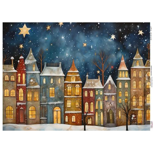 Декупажная карта Уютные домики-13, №0930, 29,7x42см