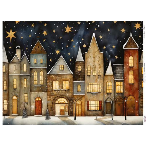 Декупажная карта Уютные домики-14, №0931, 29,7x42см