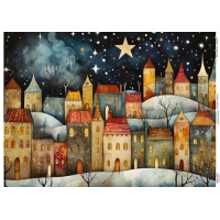 Декупажная карта Уютные домики-15, №0932, 29,7x42см Декупажная карта Уютные домики-15, №0932, 29,7x42см