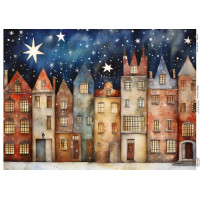 Декупажная карта Уютные домики-16, №0933, 29,7x42см