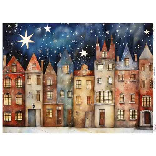 Декупажная карта Уютные домики-16, №0933, 29,7x42см