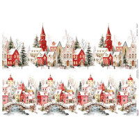 Декупажна картка Будинки (бордюр)-1, №0947, 29,7×42 см  