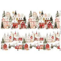 Декупажна картка Будинки (бордюр)-2, №0948, 29,7×42 см  