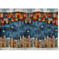 Декупажна картка Будинки (бордюр)-3, №0949, 29,7×42 см  