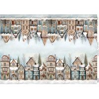 Декупажна картка Будинки (бордюр)-4, №0950, 29,7×42 см  