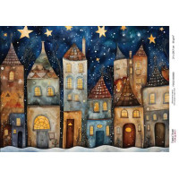 Декупажная карта Рождественские домики-010 №000860, 21см x 29,7см Декупажная карта Рождественские домики-010 №000860, 21см x 29,7см