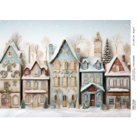 Декупажная карта Рождественские домики-019 №000869, 21см x 29,7см Декупажная карта Рождественские домики-019 №000869, 21см x 29,7см
