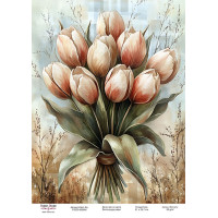 Декупажна картка Весняні квіти-01 №000886, 21×29,7 см  