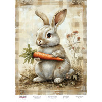Декупажна картка Пасхальний кролик-01 №000890, 21 см × 29,7 см  