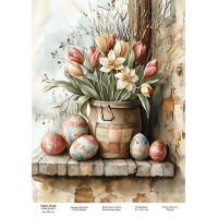 Декупажная карта Весенние цветы-03 №000891, 21см x 29,7см