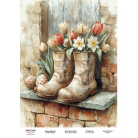 Декупажна картка Весняні квіти-05 №000896, 21×29,7 см  