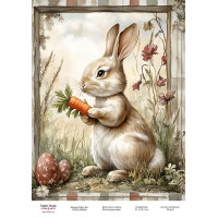 Декупажная карта Пасхальный кролик-02 №000904, 21см x 29,7см