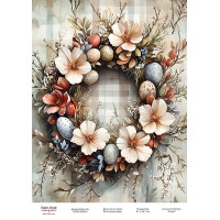 Декупажная карта Пасхальный венок-02 №000914, 21см x 29,7см