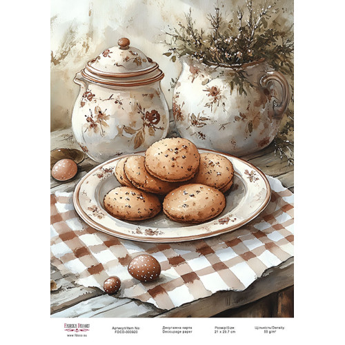 Декупажная карта Печенье-02 №000920, 21см x 29,7см