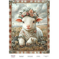 Декупажна картка Маленьке ягнятко-02 №000921, 21 см × 29,7 см  