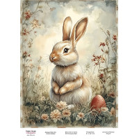 Декупажная карта Пасхальный кролик-05 №000926, 21см x 29,7см