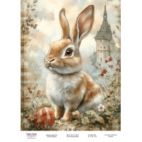 Декупажная карта Пасхальный кролик-08 №000929, 21см x 29,7см