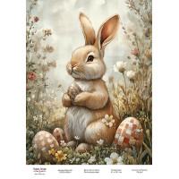Декупажная карта Пасхальный кролик-10 №000931, 21см x 29,7см