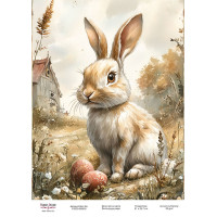 Декупажная карта Пасхальный кролик-11 №000932, 21см x 29,7см