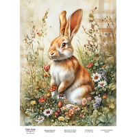 Декупажна картка Пасхальний кролик-13 №000937, 21 см × 29,7 см  