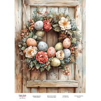 Декупажная карта Пасхальный венок-03 №000939, 21см x 29,7см
