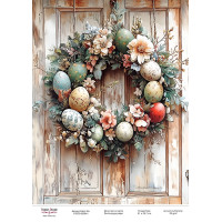 Декупажная карта Пасхальный венок-05 №000941, 21см x 29,7см