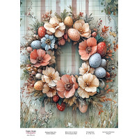 Декупажная карта Пасхальный венок-08 №000948, 21см x 29,7см