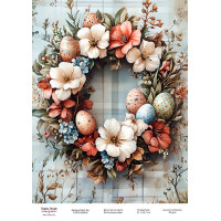 Декупажная карта Пасхальный венок-09 №000949, 21см x 29,7см